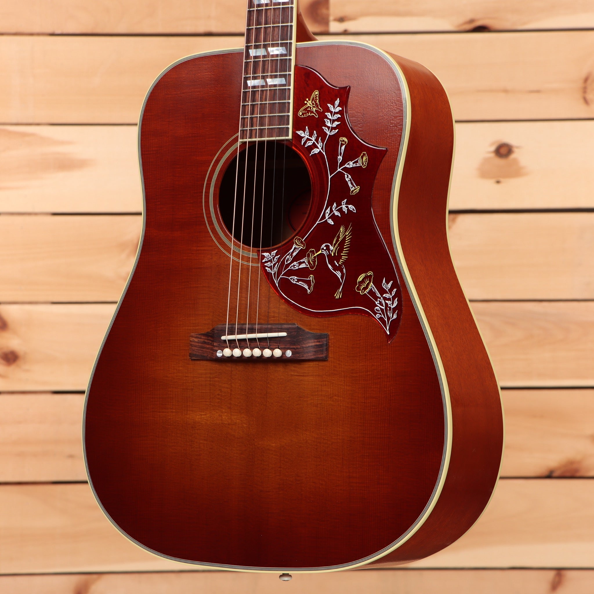 Gibson 1960 Hummingbird dreadnought acoustic guitar Heritage Cherry Sunburst with hummingbird pickguard inlay