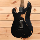 EVH Frankenstein Relic Series electric guitar black finish with aged wood grain detail and bridge pickup