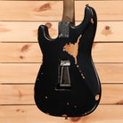 EVH Frankenstein Relic Series electric guitar black finish with aged wood grain detail and bridge pickup