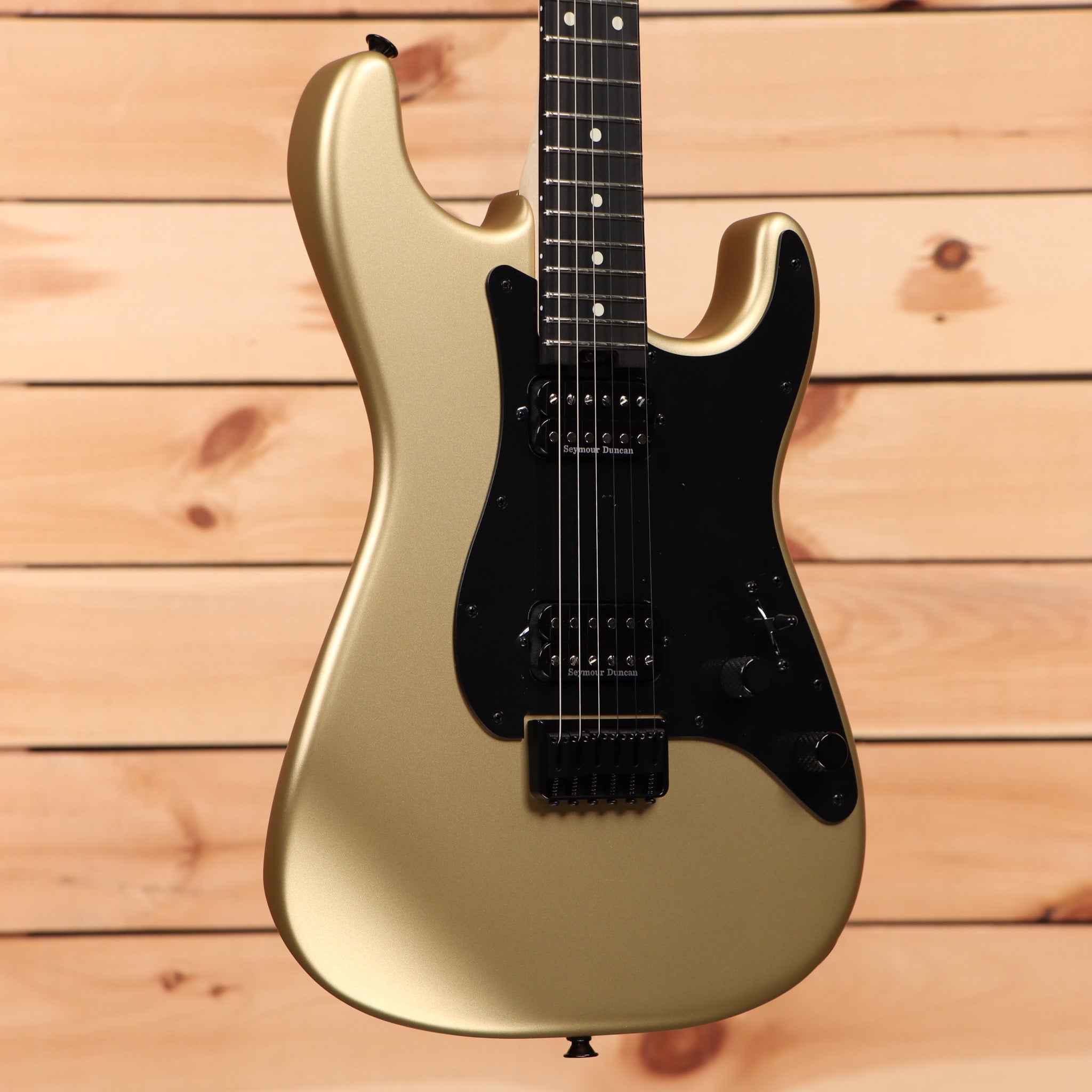 Charvel ProMod SoCal Style 1 HH electric guitar Pharaohs Gold with black pickguard and dual humbuckers