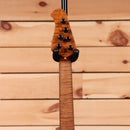 Ernie Ball Music Man Kaizen 6 electric guitar Kryptonite with figured maple headstock and black hardware
