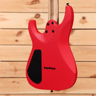 Jackson Pro Plus Series Dinky MDK7 HT electric guitar satin red with black bevels and humbucker pickups