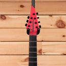 Jackson Pro Plus Series Dinky MDK7 HT 7-string electric guitar satin red with black bevels and humbucker pickups
