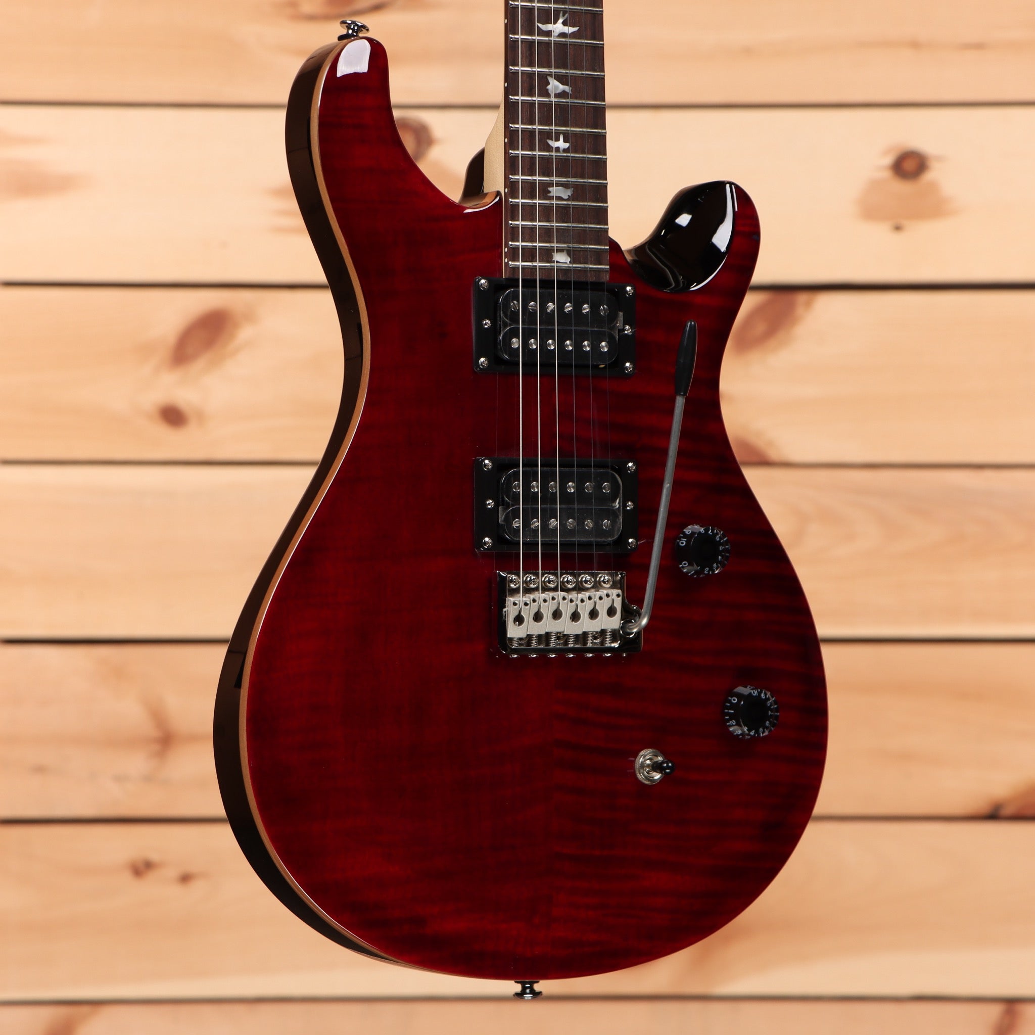 Paul Reed Smith SE CE 24 electric guitar Black Cherry with flamed maple top and dual humbuckers