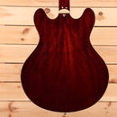 Eastman T186MX semi-hollow electric guitar classic red finish with maple neck and f-holes