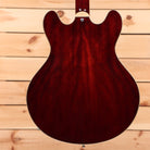 Eastman T186MX semi-hollow electric guitar classic red finish with maple neck and f-holes