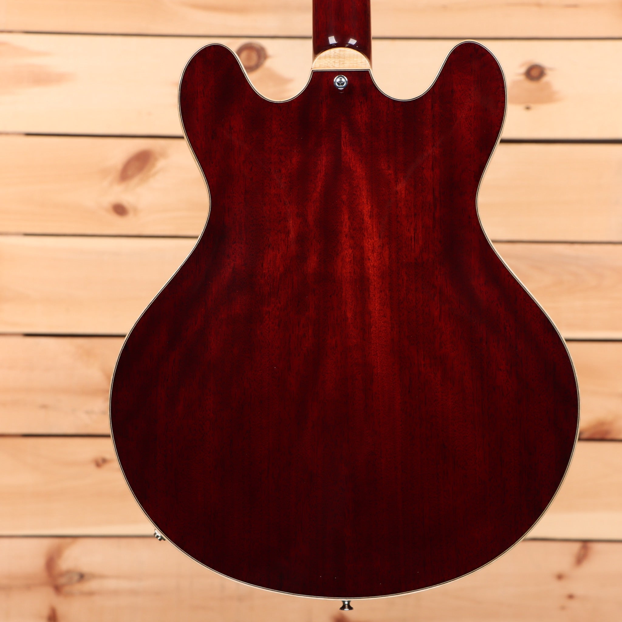Eastman T186MX semi-hollow electric guitar classic red finish with maple neck and f-holes