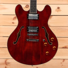Eastman T186MX Classic semi-hollow body electric guitar wine red with dual humbuckers and f-holes