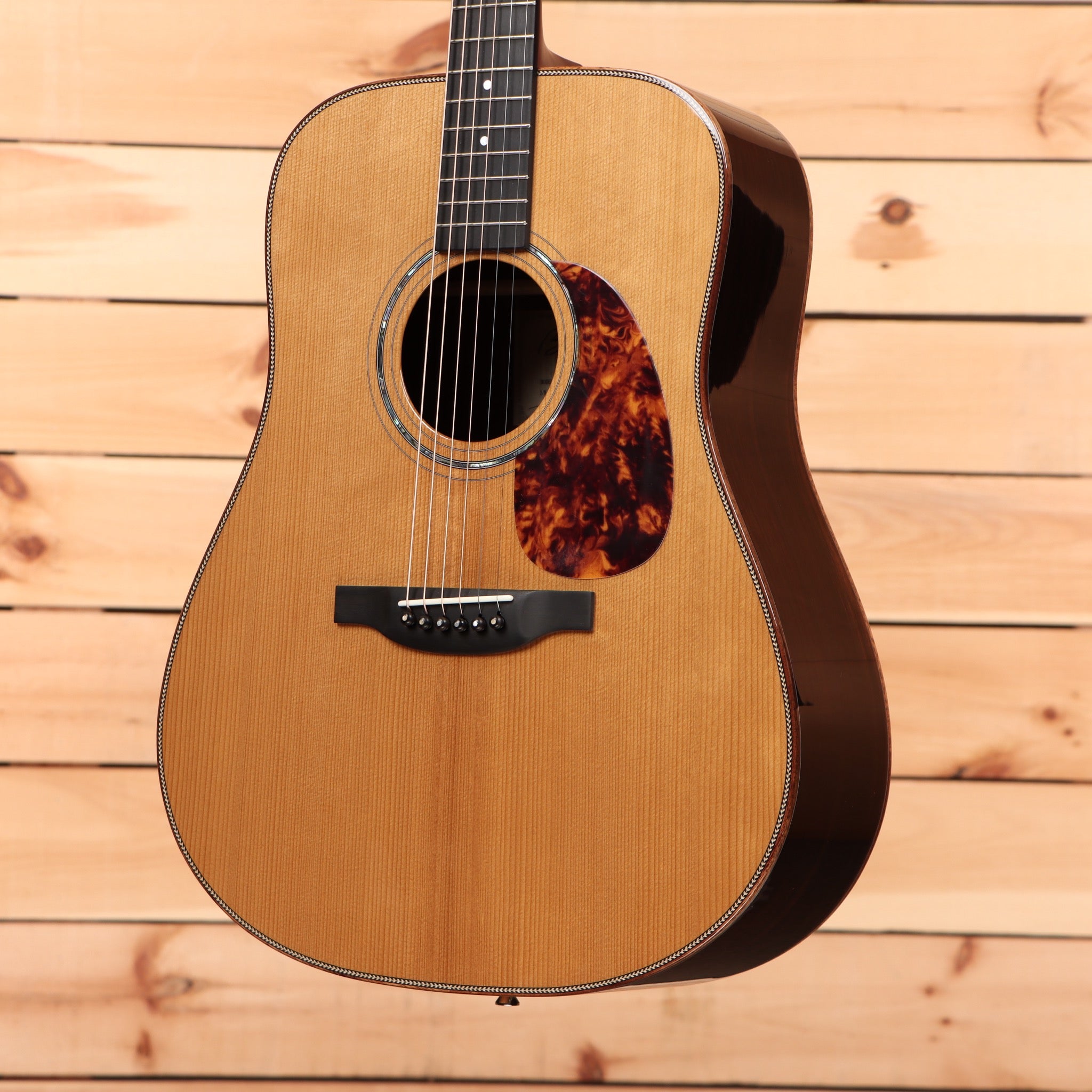 Boucher SG152MV dreadnought acoustic guitar natural finish with tortoiseshell pickguard