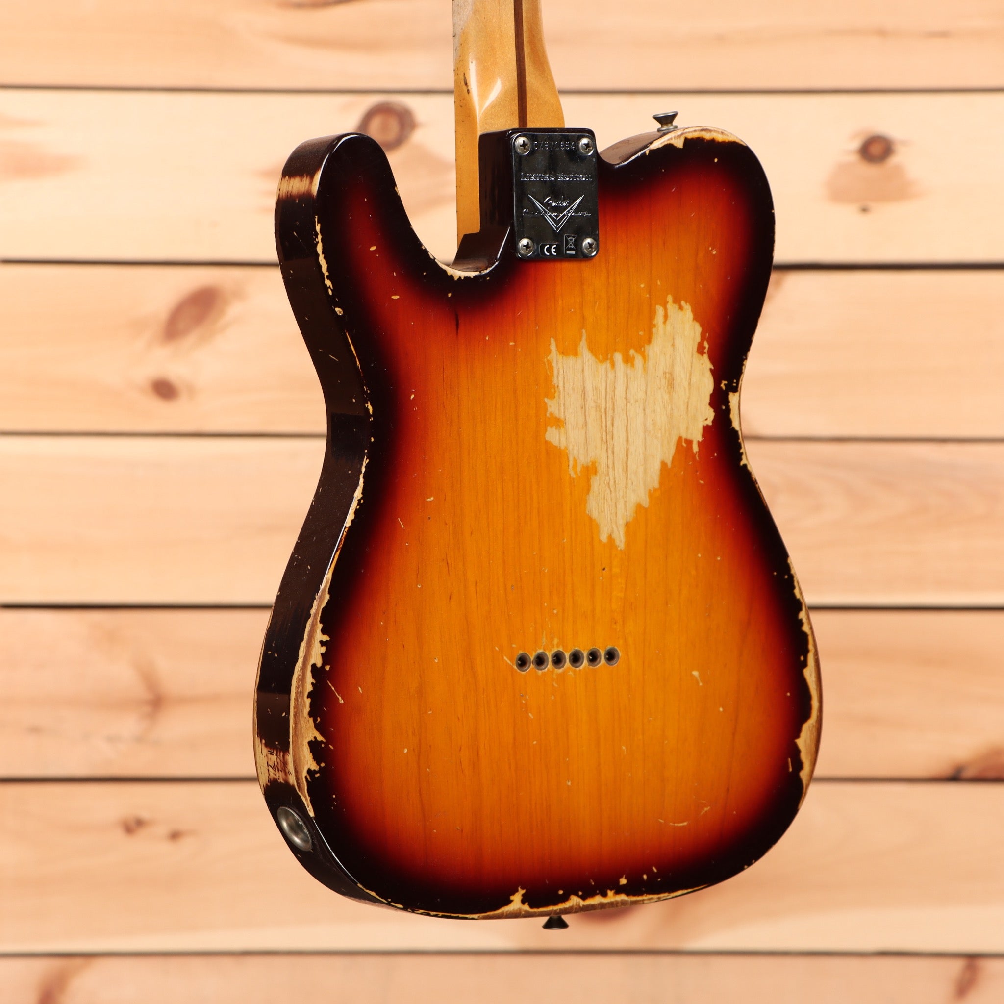 Fender Custom Shop Limited 1958 Telecaster heavy relic electric guitar aged chocolate 3-tone sunburst with single-coil pickups