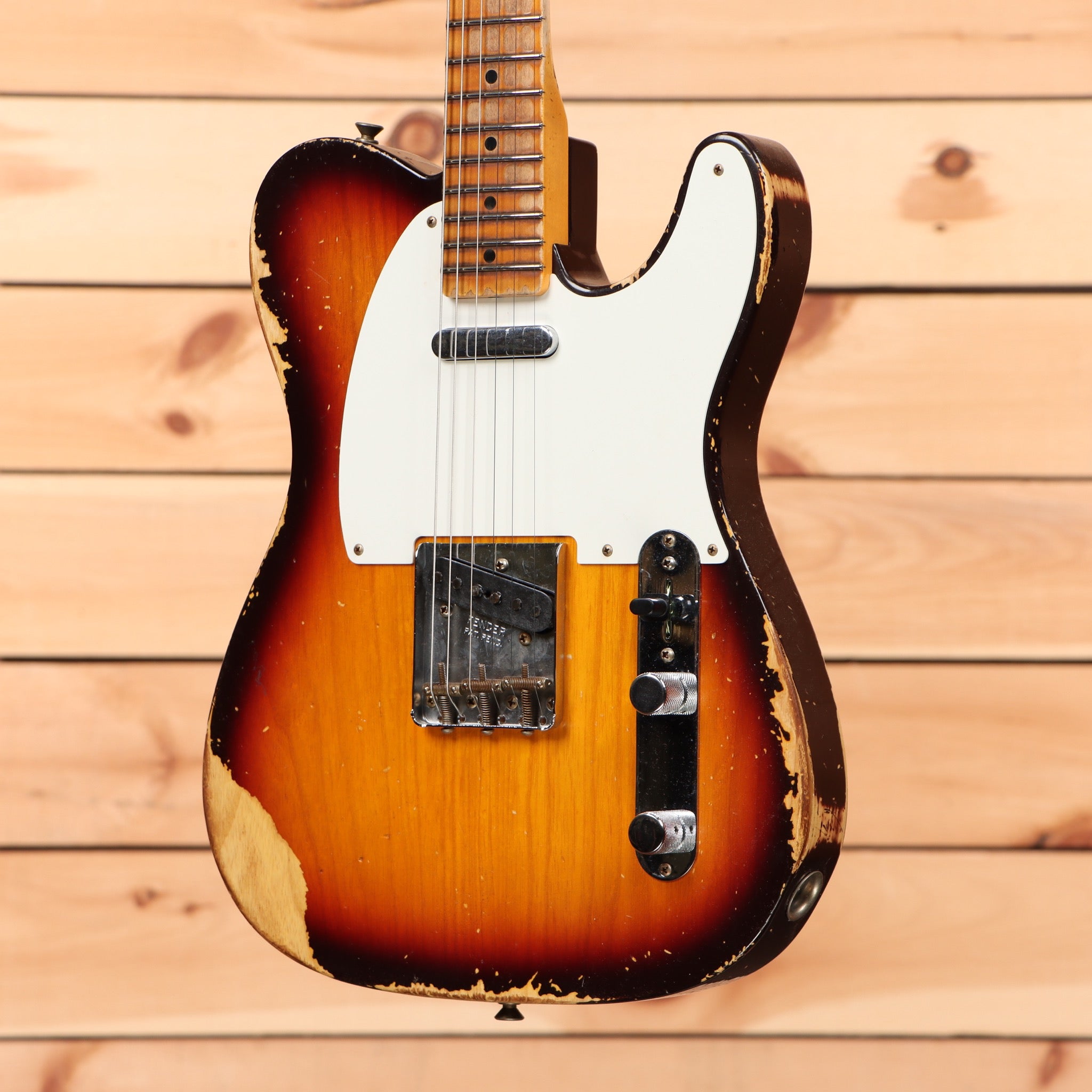 Fender Custom Shop Limited 1958 Telecaster heavy relic electric guitar aged chocolate 3-tone sunburst with single-coil pickups