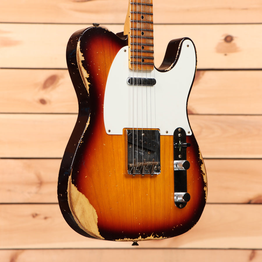 Fender Custom Shop Limited 1958 Telecaster heavy relic electric guitar aged chocolate 3-tone sunburst with single-coil pickups