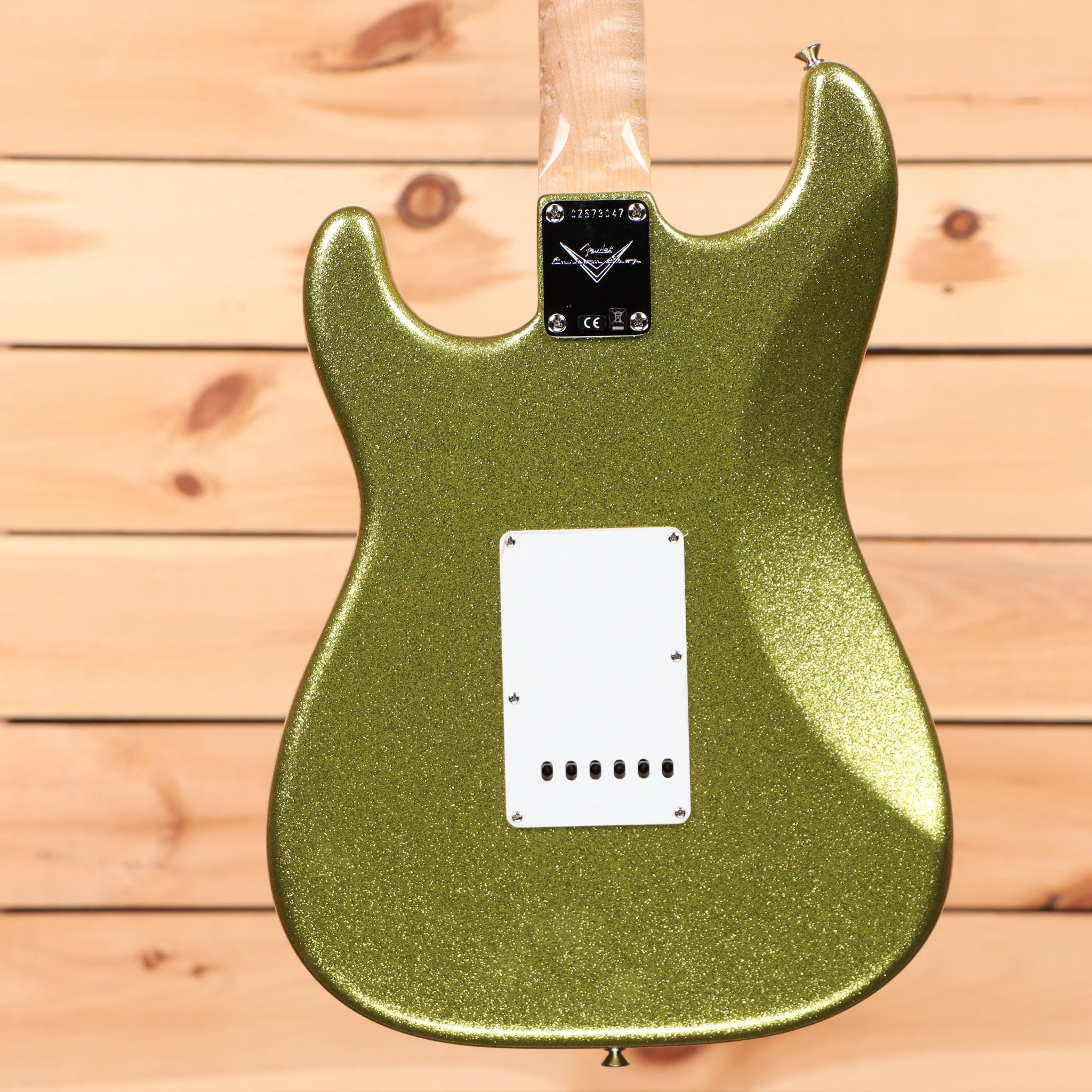 Fender Custom Shop Dick Dale Stratocaster electric guitar Chartreuse Sparkle with white pickguard