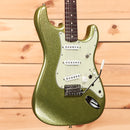Fender Custom Shop Dick Dale Stratocaster electric guitar Chartreuse Sparkle with white pickguard and single-coil pickups