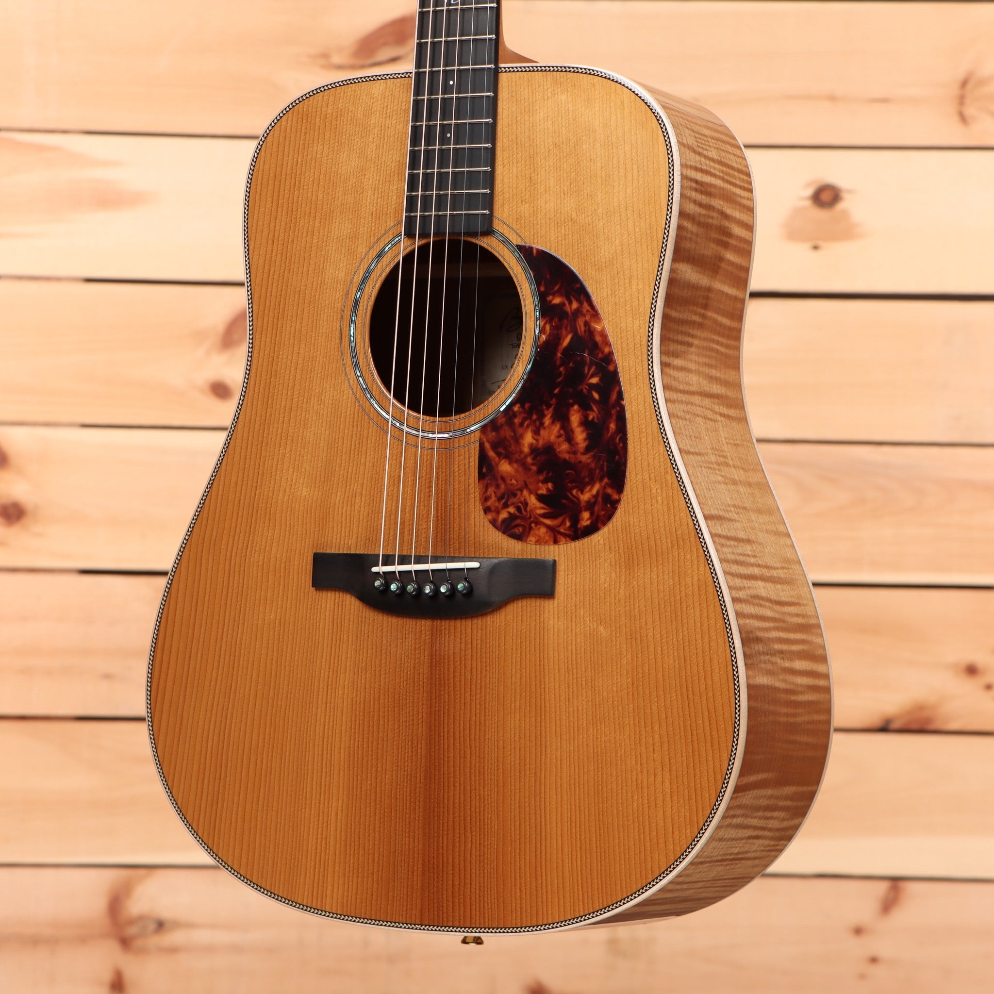 Boucher GRME1002D dreadnought acoustic guitar natural finish with tortoiseshell pickguard