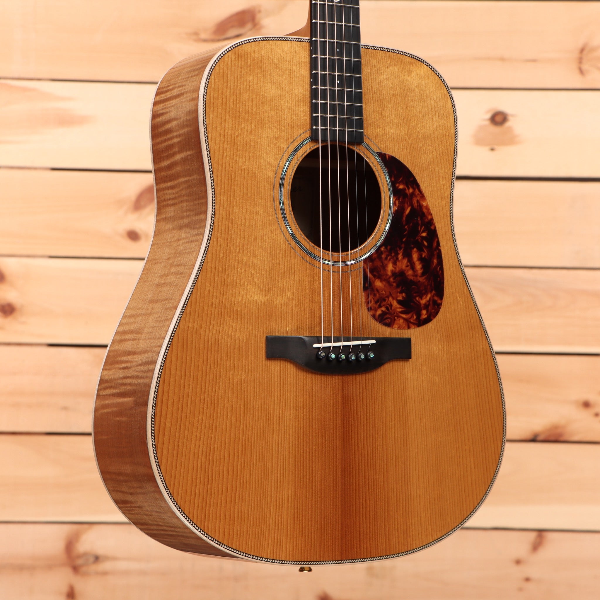 Boucher GRME1002D dreadnought acoustic guitar natural finish with tortoiseshell pickguard