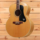 Epiphone FT-570BL jumbo acoustic guitar Natural finish with black pickguard and rosewood bridge