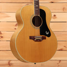Epiphone FT-570BL jumbo acoustic guitar Natural finish with black pickguard and rosewood bridge