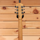 Epiphone FT-570BL acoustic guitar Natural finish rear headstock view with chrome tuners and maple neck