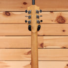 Epiphone FT-570BL acoustic guitar Natural finish rear headstock view with chrome tuners and maple neck