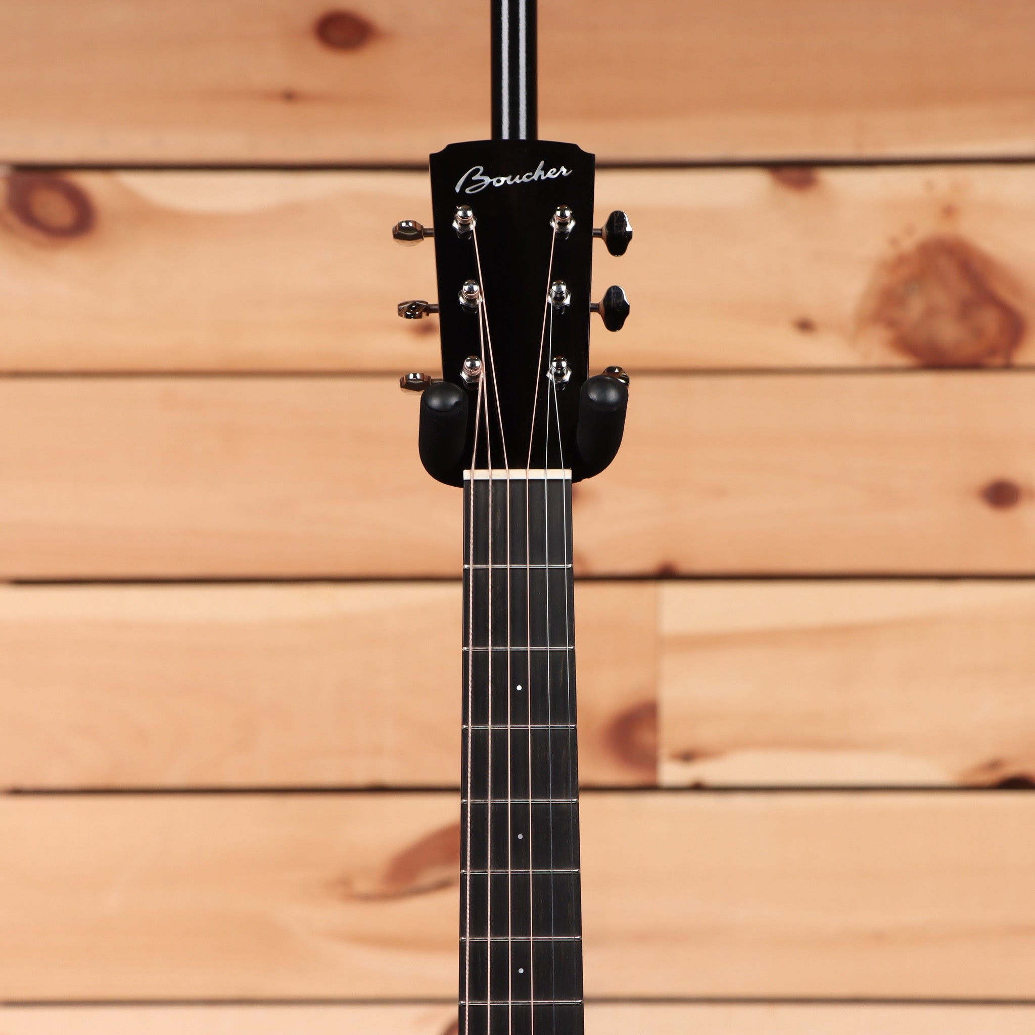 Boucher GR-BG-162-T prototype acoustic guitar natural finish with black headstock and rosewood fretboard