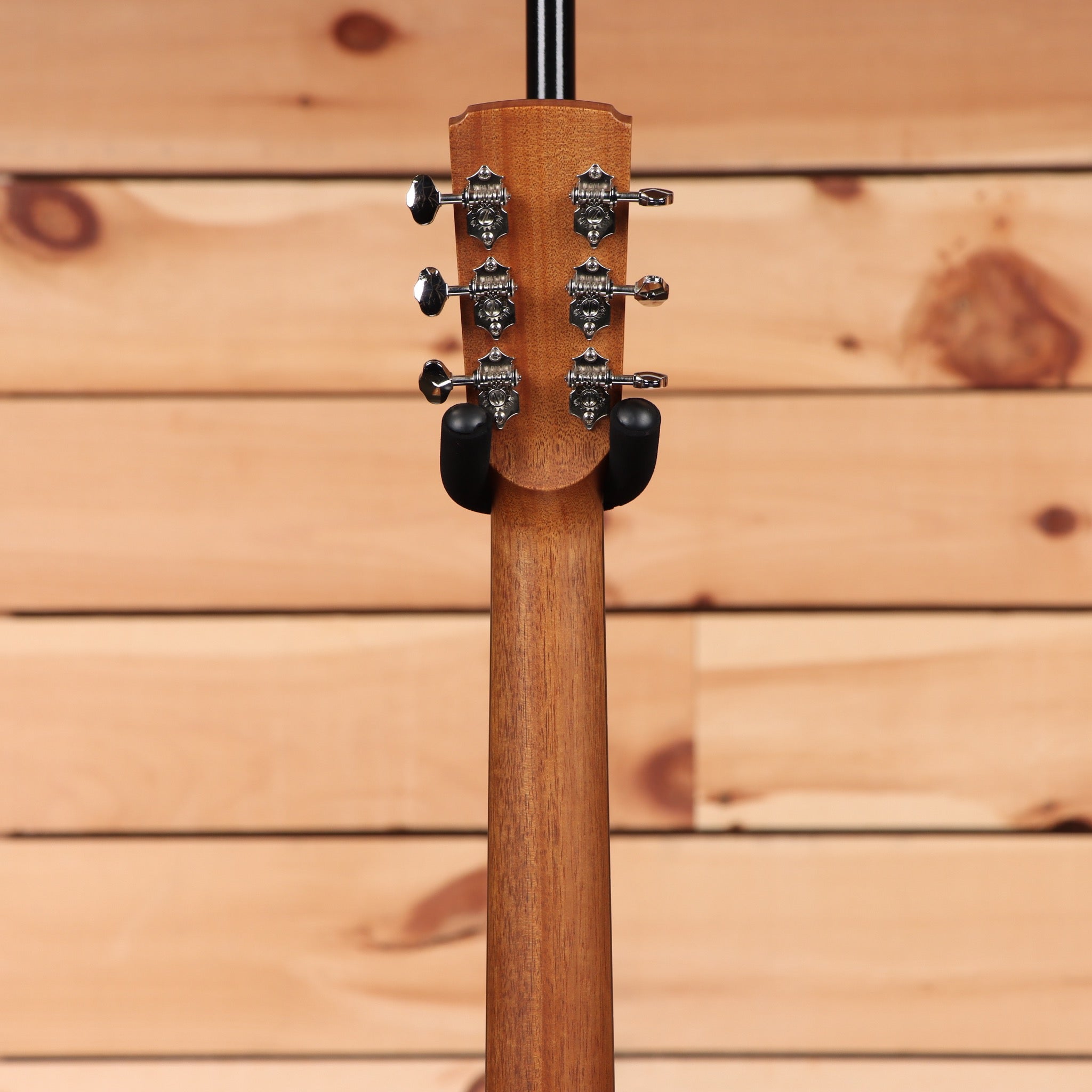 Boucher GR-BG-162-T acoustic guitar natural finish with chrome tuning machines and black soundhole covers