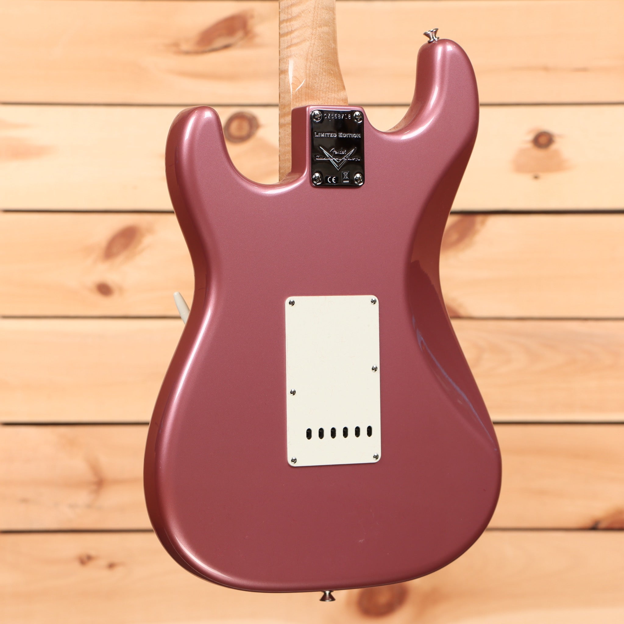 Fender Custom Shop Limited 1965 Stratocaster NOS electric guitar Burgundy Mist Metallic with white pickguard