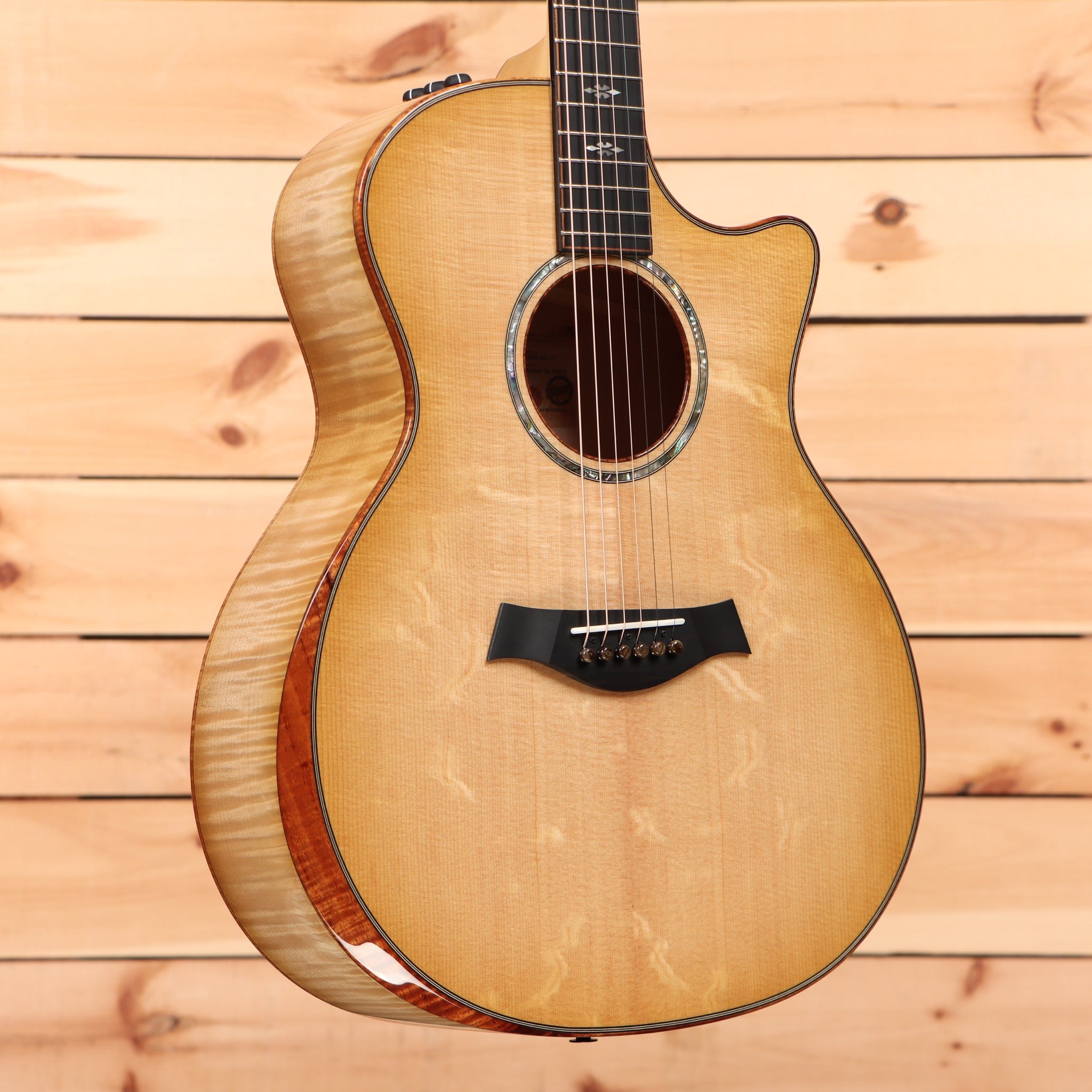 Taylor Custom Grand Auditorium acoustic guitar antique blond with flamed maple back and sides