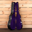 Gibson J-45 acoustic guitar case black exterior purple velvet interior with chrome latches