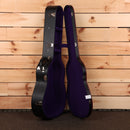 Gibson J-45 acoustic guitar case light-aged vintage sunburst with purple velvet interior