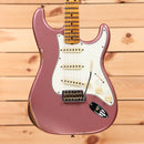 Fender Custom Shop Limited Tomatillo Stratocaster Special Relic electric guitar Burgundy Mist Metallic with maple fretboard and single-coil pickups