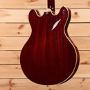 Eastman T186MX semi-hollow body electric guitar classic red finish with maple binding