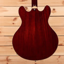 Eastman T186MX semi-hollow electric guitar Classic Red with maple neck and f-holes