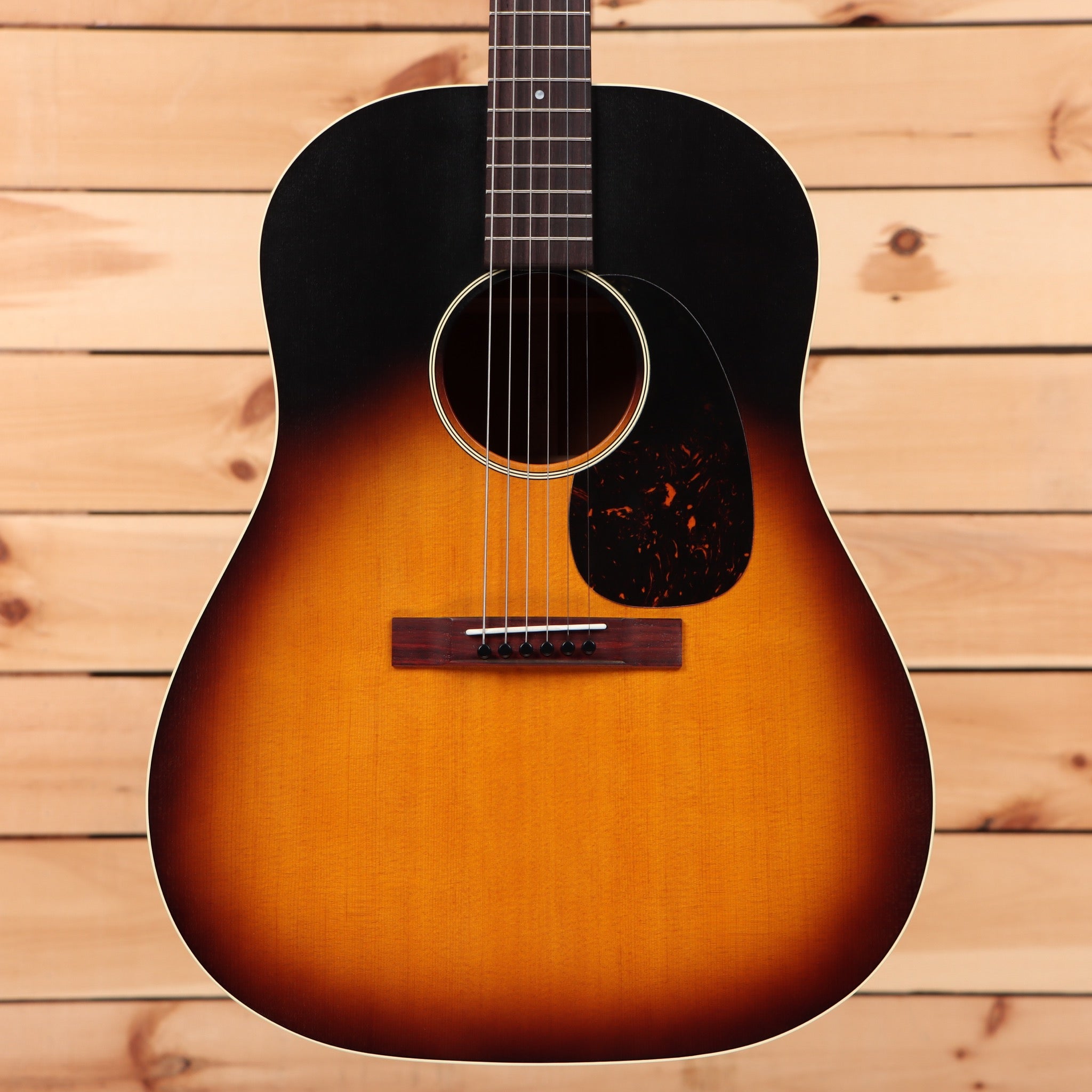 Martin DSS17 Whiskey Sunset Burst dreadnought acoustic guitar with dark tortoiseshell pickguard