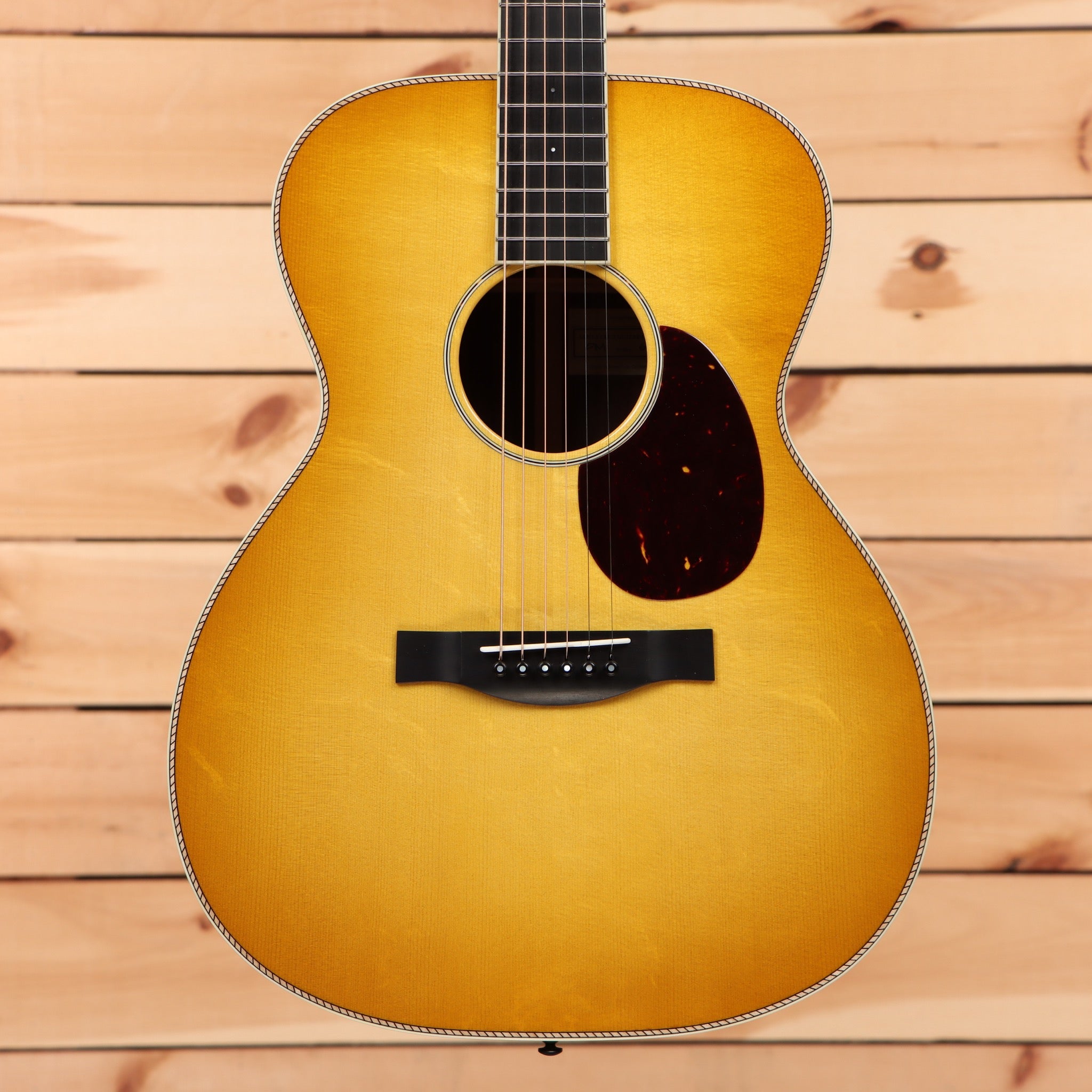 Santa Cruz OM Custom acoustic guitar Buttered Toast finish with walnut back and sides