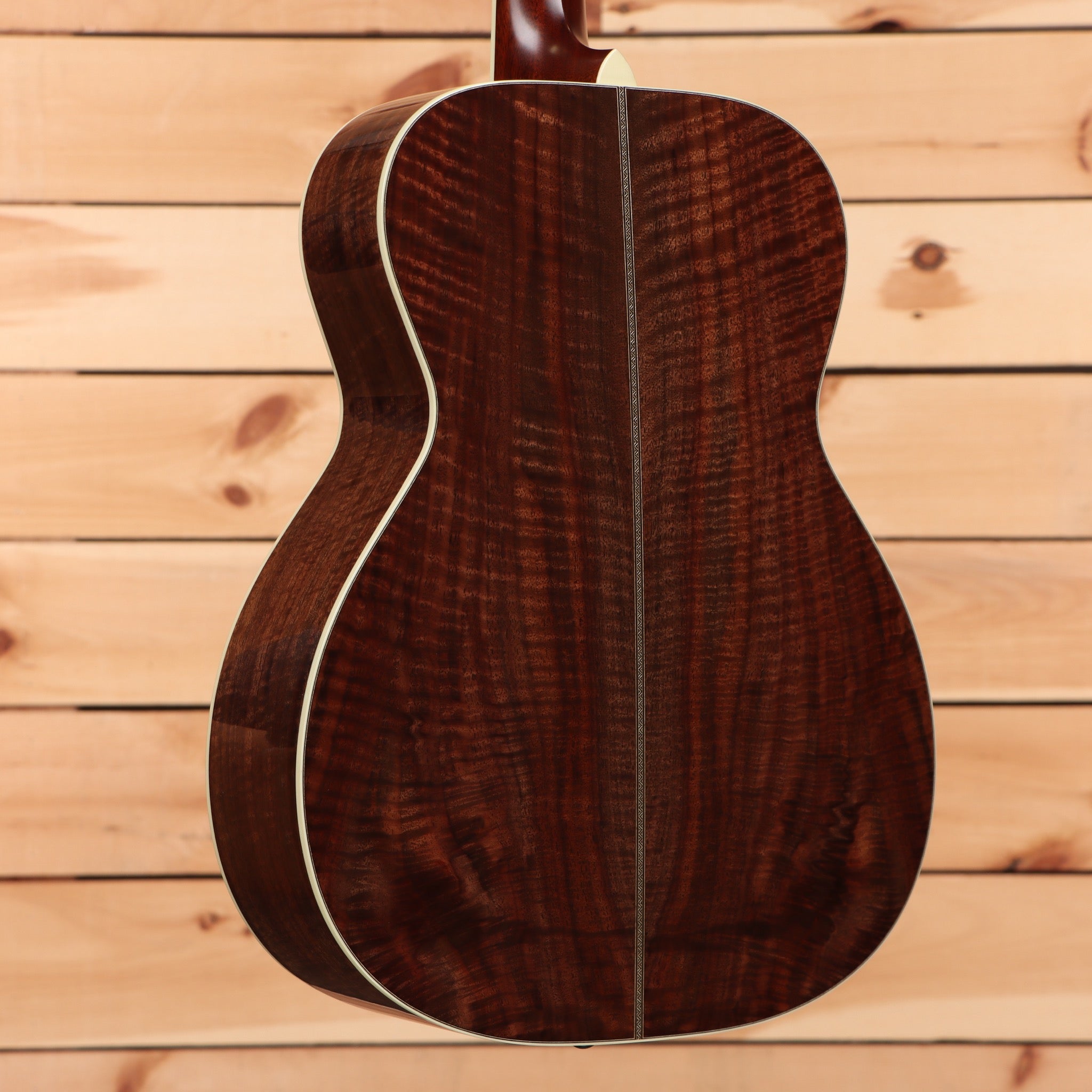 Santa Cruz OM Custom Buttered Toast acoustic guitar with walnut back and sides white binding