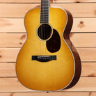 Santa Cruz OM Custom Buttered Toast acoustic guitar with walnut back and sides, cream binding detail