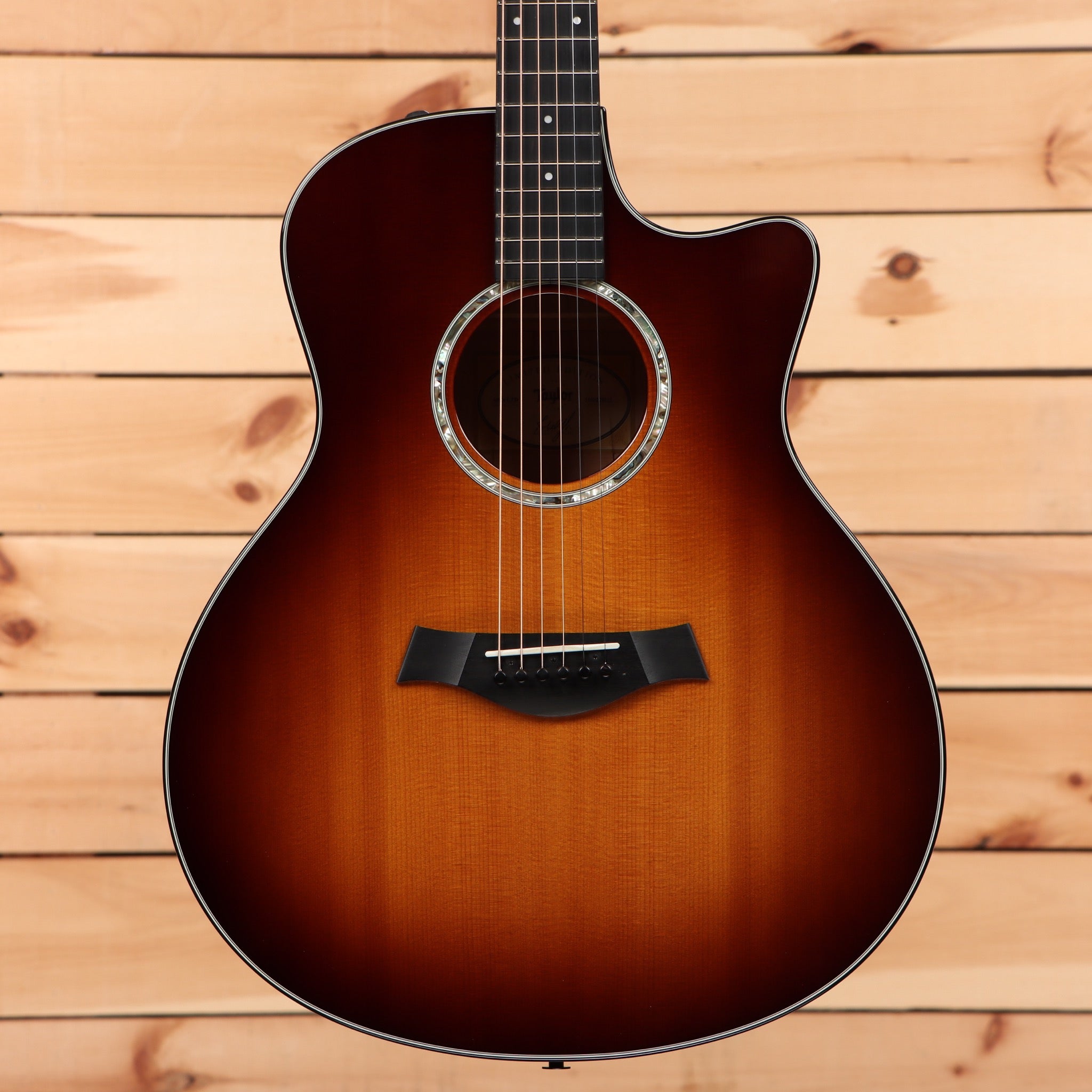 Taylor 416ce Grand Auditorium acoustic-electric guitar Tobacco Sunburst big leaf maple with venetian cutaway