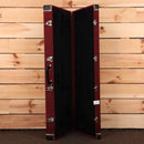 Scott Walker Phoenix mahogany guitar case with black velvet interior and chrome hardware