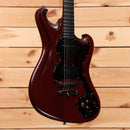Scott Walker Phoenix mahogany electric guitar with flamed maple top and black pickguard