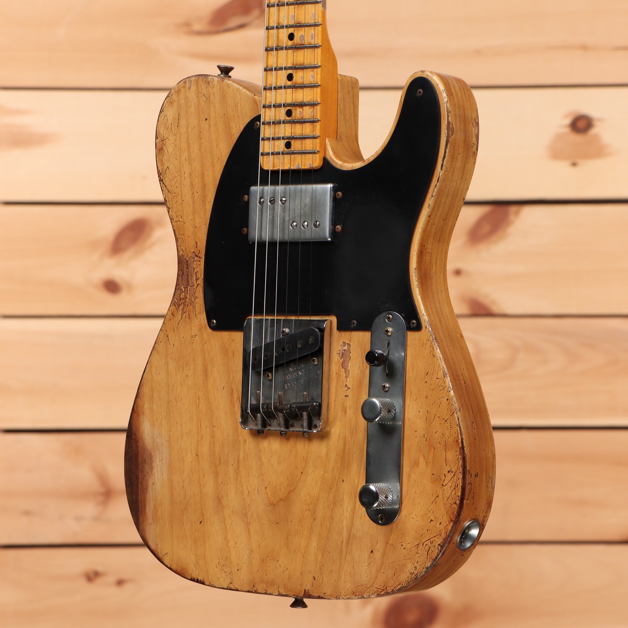 Fender Custom Shop David Brown Masterbuilt 1951 Cunife Telecaster aged natural electric guitar with black pickguard