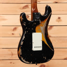 Fender Custom Shop Limited 1961 Stratocaster electric guitar heavy relic aged black over 3-color sunburst with single-coil pickups