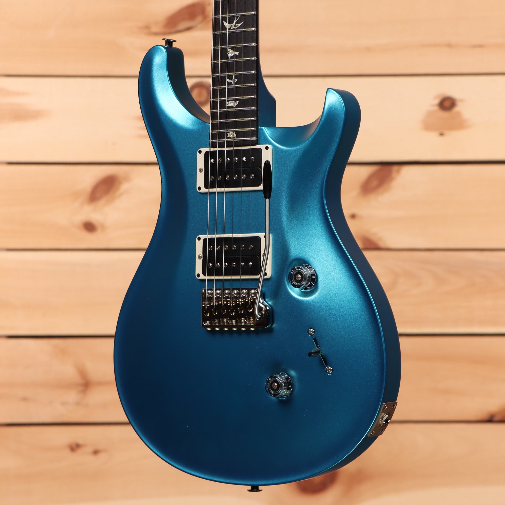 Paul Reed Smith Custom 24 electric guitar satin light blue metallic with dual humbucker pickups