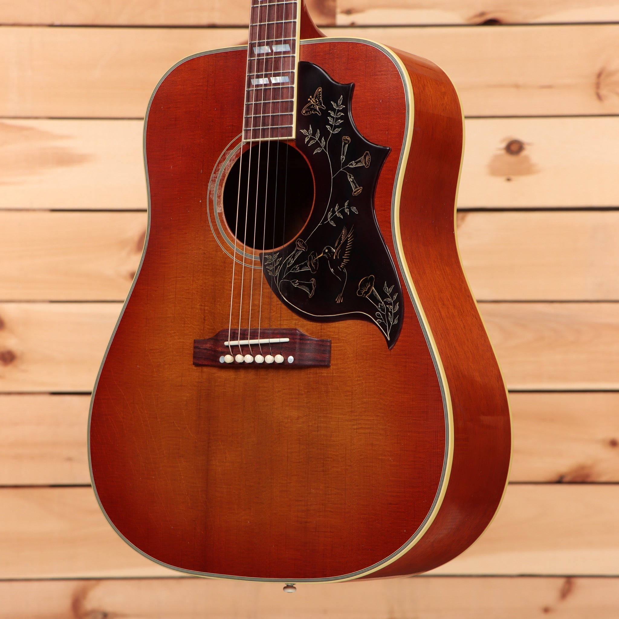 Gibson 1960 Hummingbird light aged heritage cherry sunburst acoustic guitar with floral pickguard inlay