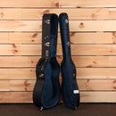 Gallagher GA60 dreadnought acoustic guitar case with blue velvet interior and chrome hardware