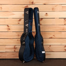 Gallagher GA60 dreadnought acoustic guitar case with blue velvet interior and chrome hardware
