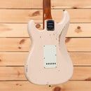 Fender Custom Shop Limited 1963 Stratocaster Relic electric guitar Super Faded Aged Shell Pink with single-coil pickups
