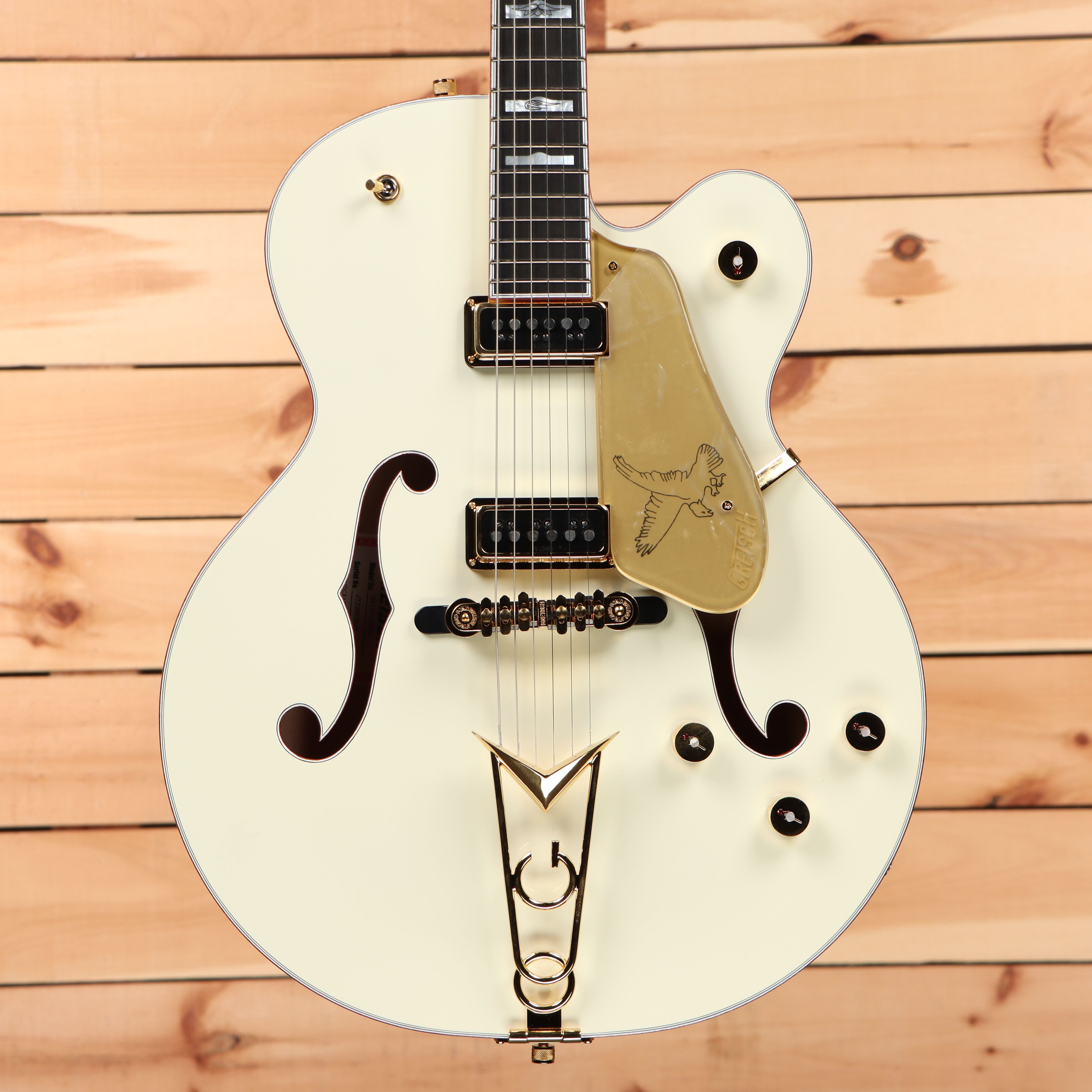 Gretsch G613655 Vintage Select Edition 55 Falcon semi-hollow electric guitar White Lacquer with dual humbuckers and f-holes