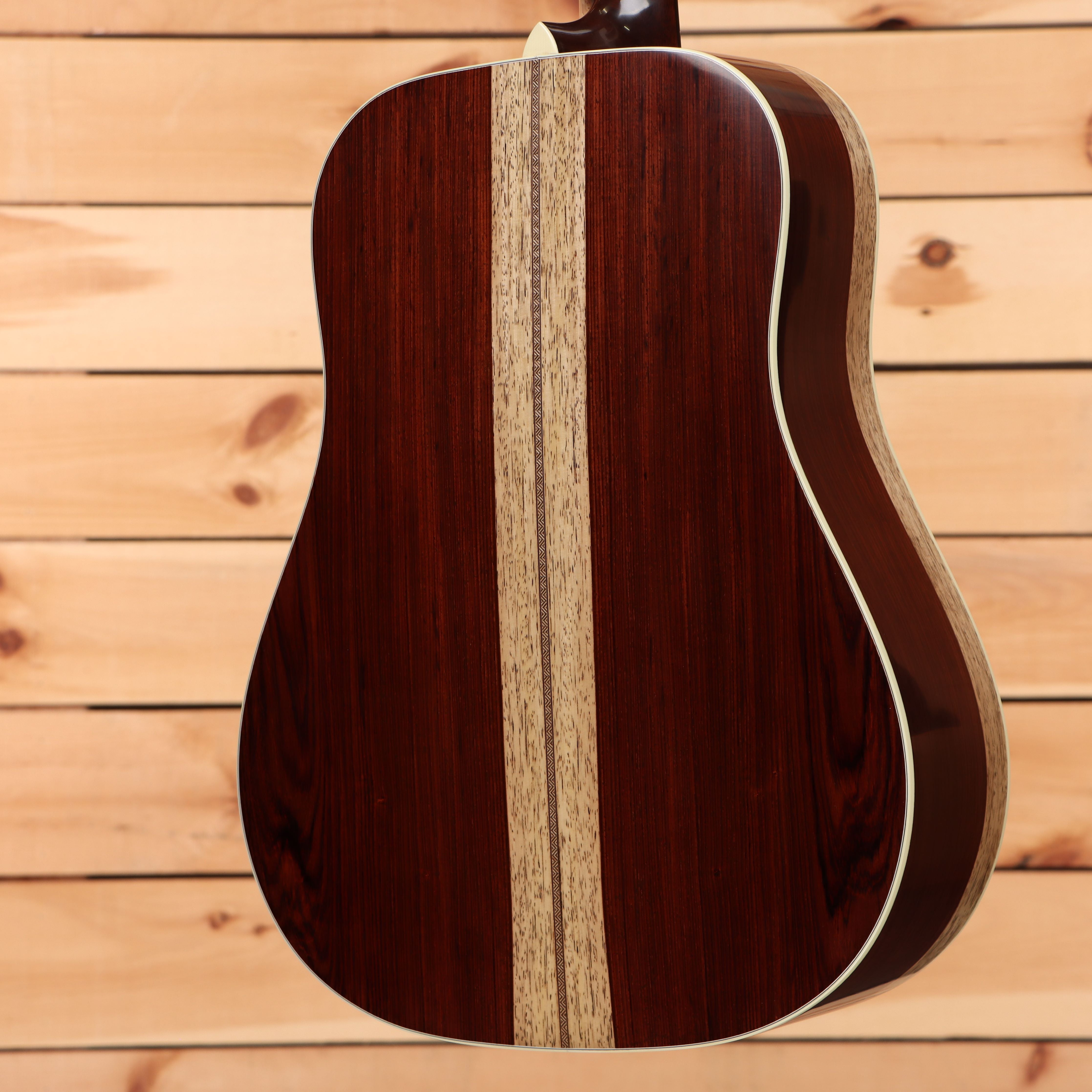 Martin D-28 dreadnought acoustic guitar authentic natural finish with light wood center stripe binding