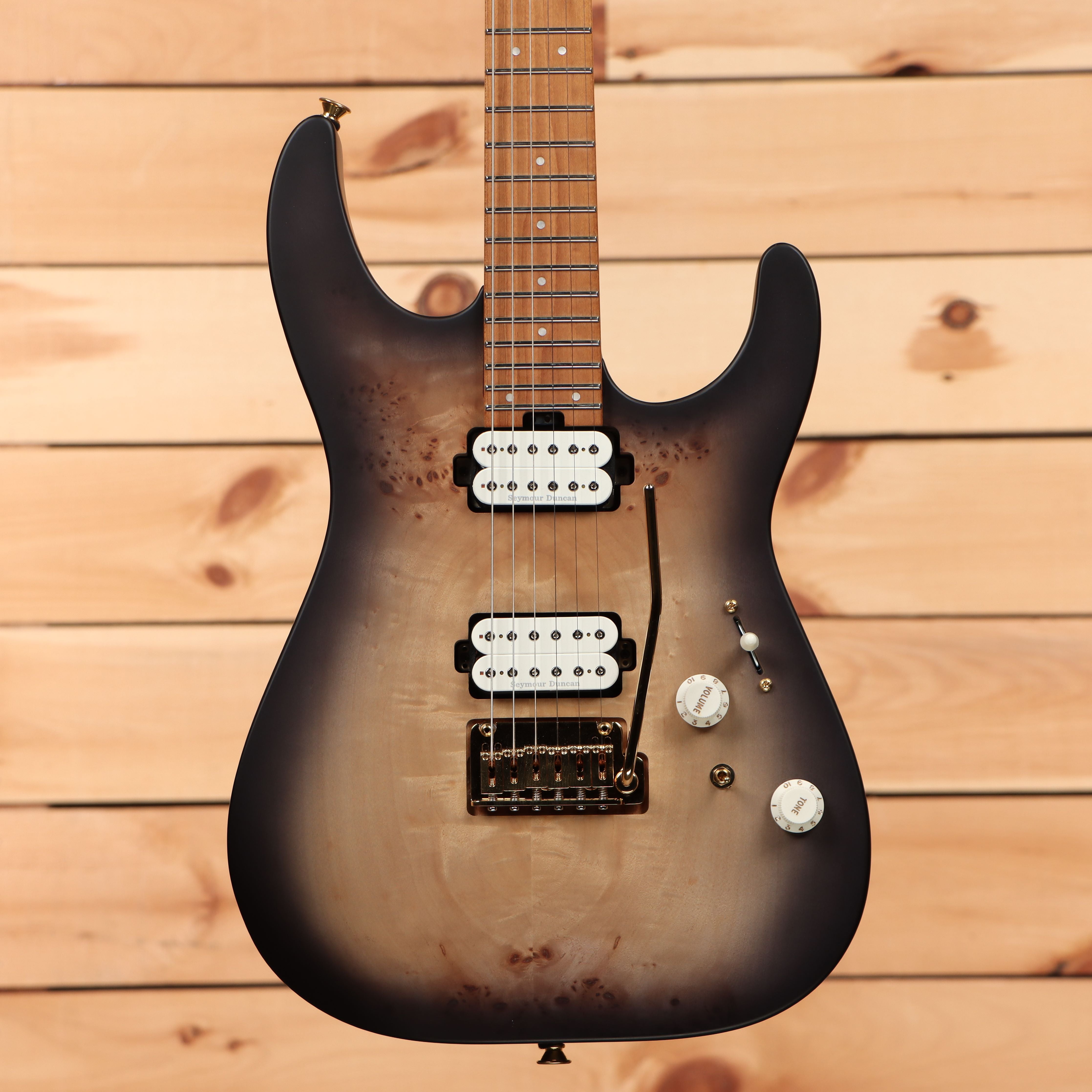 Charvel ProMod DK24 HH electric guitar Transparent Black Burst with dual humbucker pickups